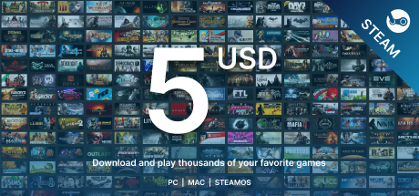 Пополнение Steam до 5$
