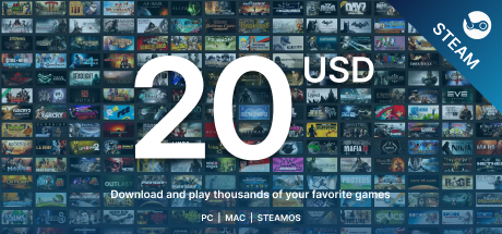 Пополнение Steam до 20$