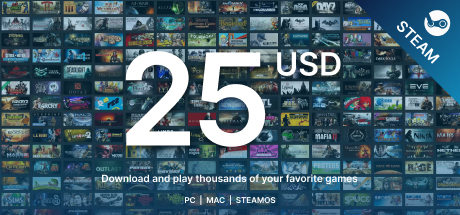 Пополнение Steam до 25$