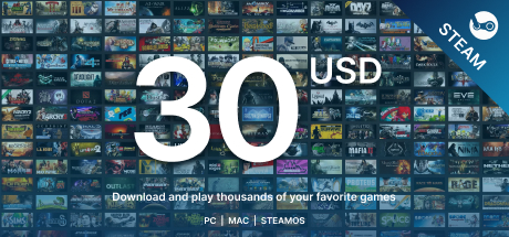 Пополнение Steam до 30$
