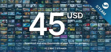 Пополнение Steam до 45$