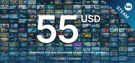 Пополнение Steam до 55$